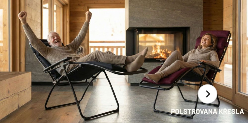 Lafuma FUTURA Aircomfort černá a červená senioři u krbu