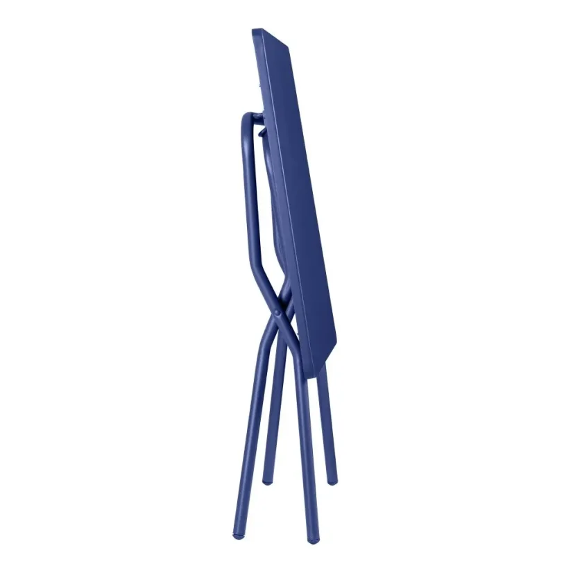 Sada skládací čtvercový venkovní stůl ocel a 2 židle BALCONY II ColorBlock modrá Indigo
