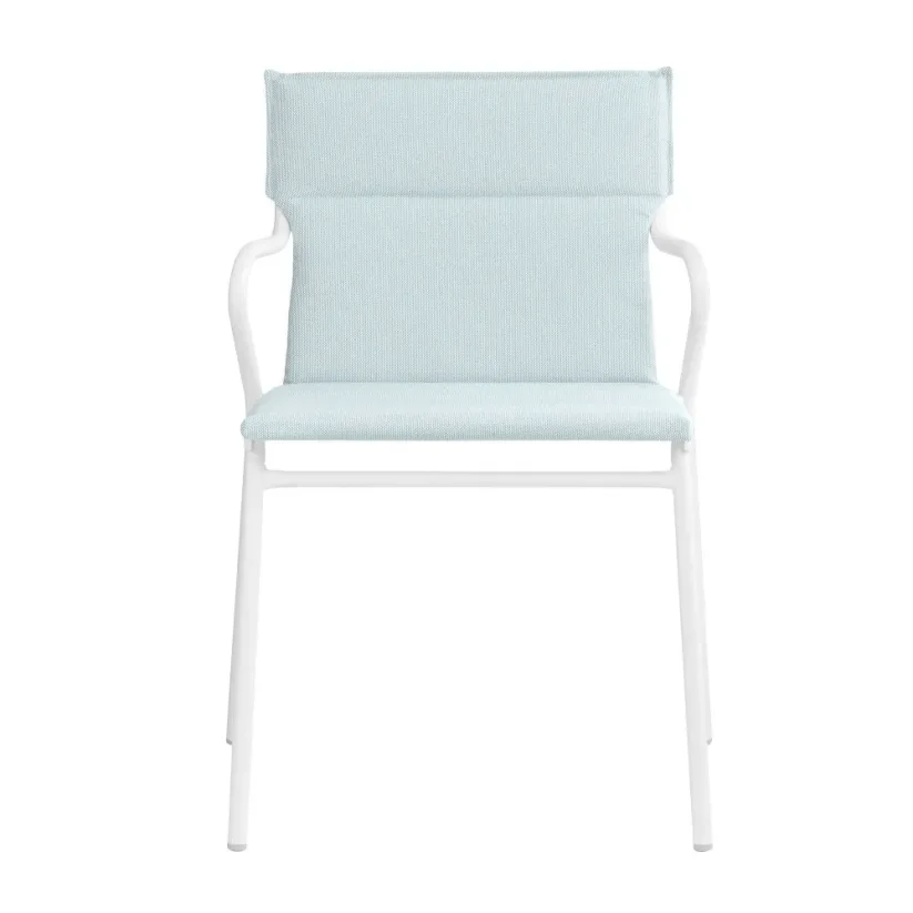 Venkovní jídelní židle Lafuma ANCÔNE - Barva potahu: Modrá Celadon, Potah: Hedona, Barva rámu: Bílá Kaolin