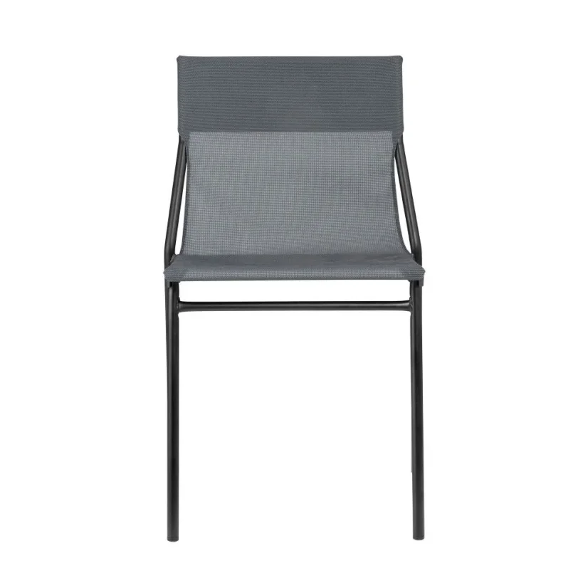 Profi sada venkovní stůl a 2 židle bez područek HORIZON - šedá Titan, deska HPL šedá Mineral, BatylineDUO