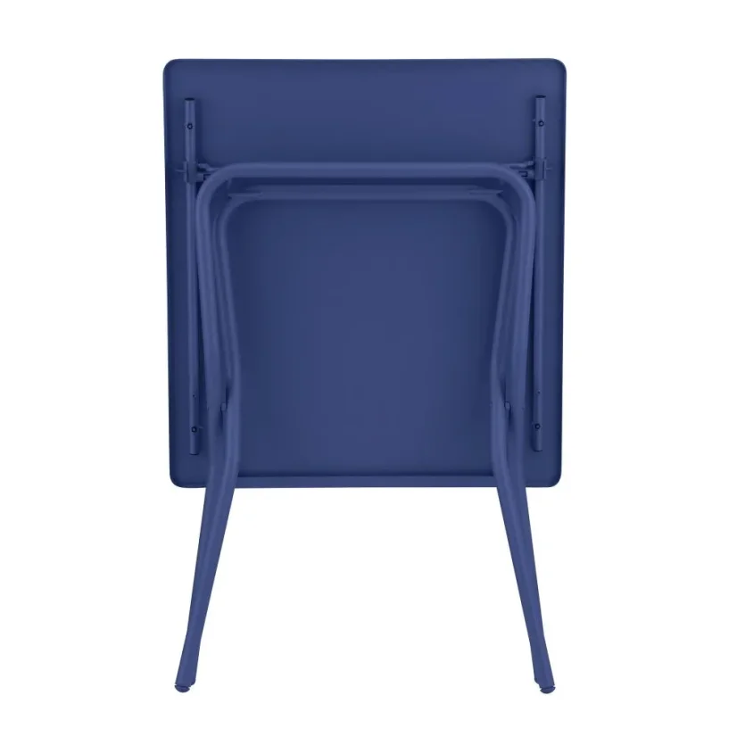 Sada BALCONY II – skládací stůl 64×70 cm + 2 ultra kompaktní židle | ColorBlock modrá Indigo