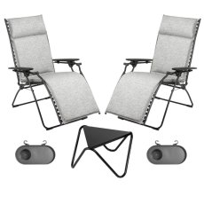 Valentýnská sada 2 relaxační křesla BAYANNE Tundra šedá Granit