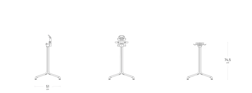 Profi sada venkovní stůl a 2 židle bez područek HORIZON - šedá Titan, deska HPL šedá Mineral, BatylineDUO