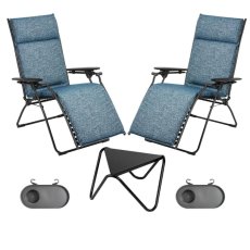 Valentýnská sada 2 relaxační křesla BAYANNE Tundra modrá Cobalt