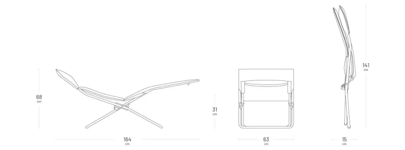 Skládací lehátko Lafuma Mobilier BAYANNE chaise lounge Tundra černá Ebene
