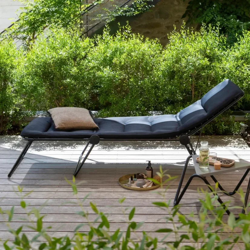 Polstrované skládací lehátko SIESTA L AirComfort® černá Acier