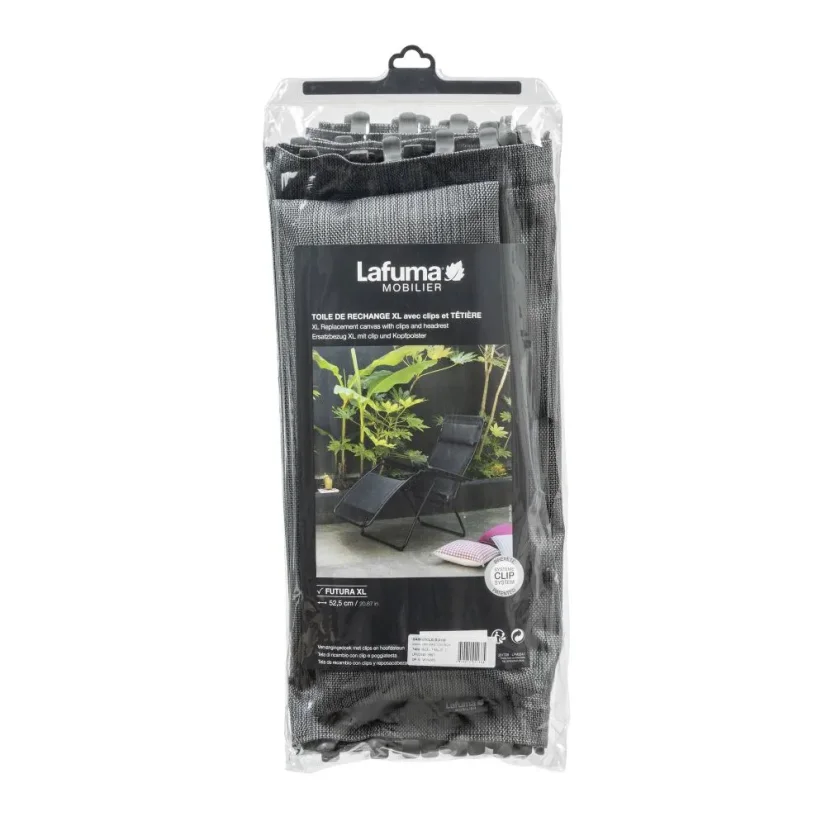 Náhradní potah relaxační křeslo Lafuma RSX/FUTURA XL Batyline®DUO šedá Obsidian.