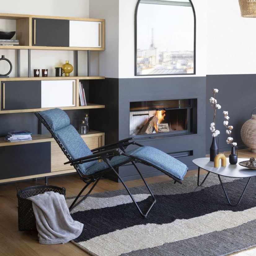 Venkovní nízký stůl COCOON černá Noir, HPL šedá Ciment