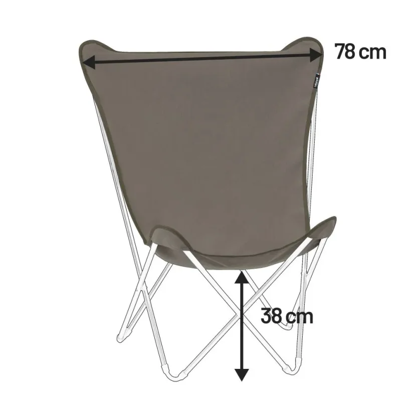 Náhradní potah designové motýlí skládací křeslo Lafuma MAXI POP UP hnědá Grés.