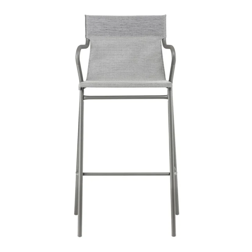 Profi venkovní vysoká židle s područkami HORIZON šedý rám BatylineDUO šedá Pearl.