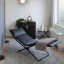 Skládací lehátko chaise lounge ECLIPSE černá Nori