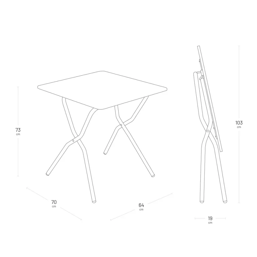 Skládací venkovní stůl Lafuma BALCONY II modrá Indigo – 64×70 cm