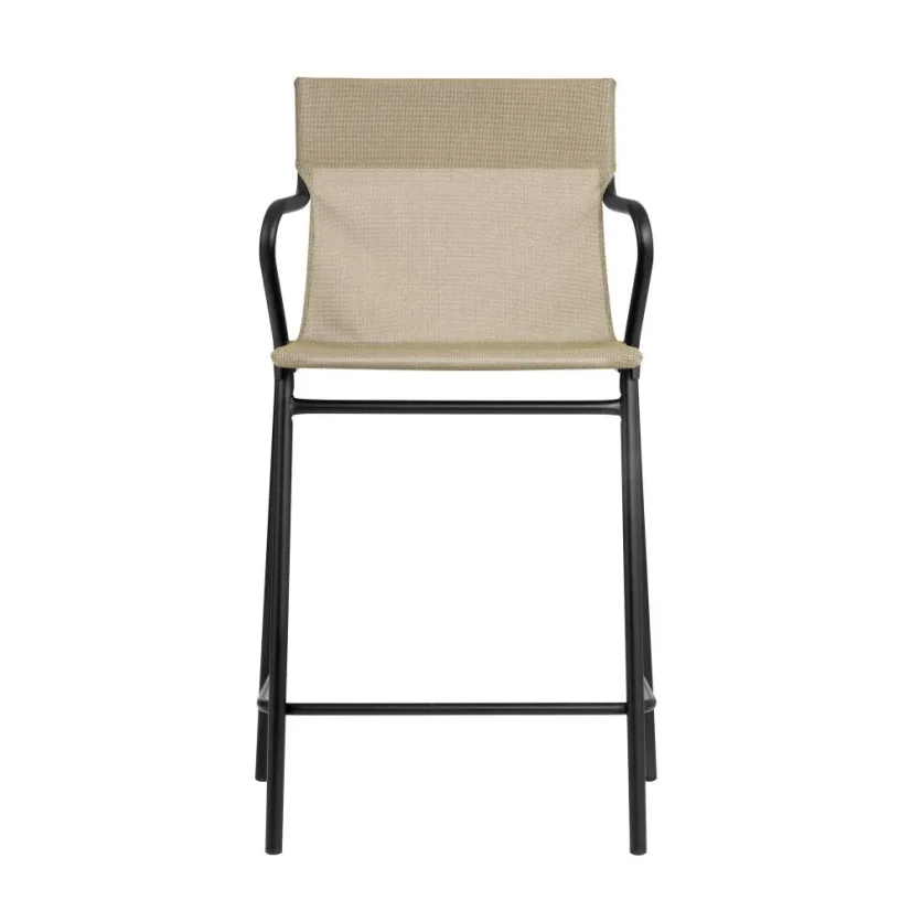 Profi venkovní střední židle s područkami HORIZON černý rám BatylineDUO hnědá Noisette.