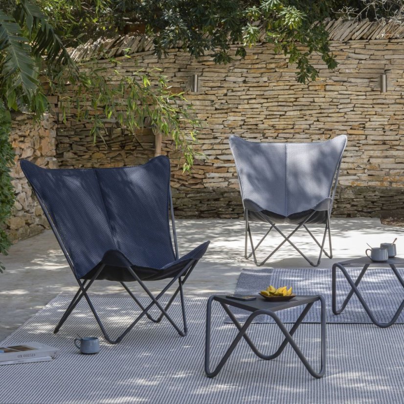 Motýlí křeslo POP UP XL BeComfort šedá Silver