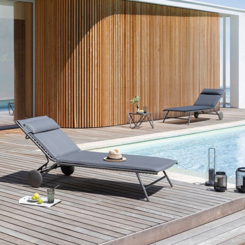 Opalovací lehátko MIAMI II BeComfort šedá Dark Grey
