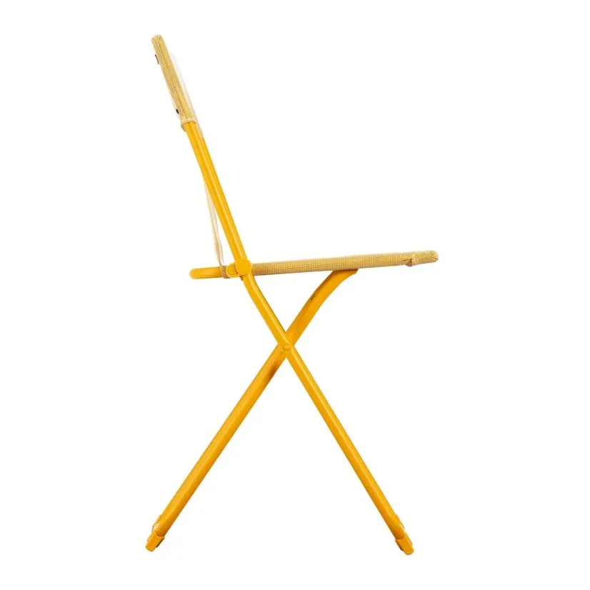 Sada BALCONY II – skládací stůl 140×80 cm + 6 ultra kompaktních židlí | ColorBlock žlutá Miel