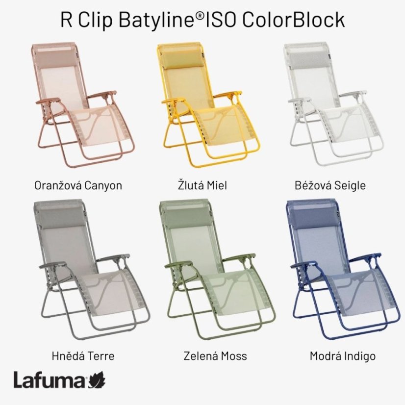 Relaxační křeslo Lafuma R Clip ColorBlock béžová Seigle