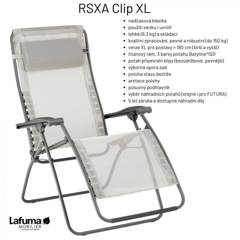 Relaxační křeslo Lafuma Mobilier RSXA Clip XL BatylineISO hnědá Graphite