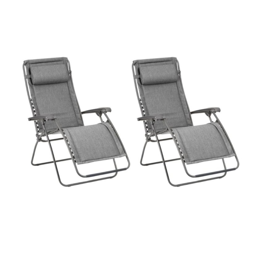Sada 2 relaxační křeslo ZERO GRAVITY Lafuma RSXA Clip LightComfort šedá Ombre.