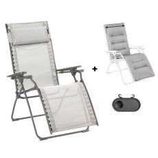 Sada relaxační křeslo Lafuma EVOLUTION BatylineDUO šedá Galet a potah Becomfort šedá Silver