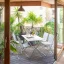 Sada BALCONY II – skládací stůl 120×70 cm + 4 ultra kompaktní židle | ColorBlock béžová Seigle