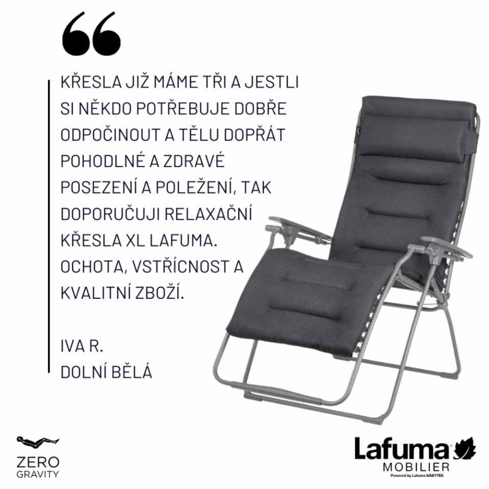 Zákaznice, která již vlastní tři křesla, doporučuje model XL každému, kdo hledá zdravý odpočinek a oceňuje vstřícnost a ochotu prodejce.