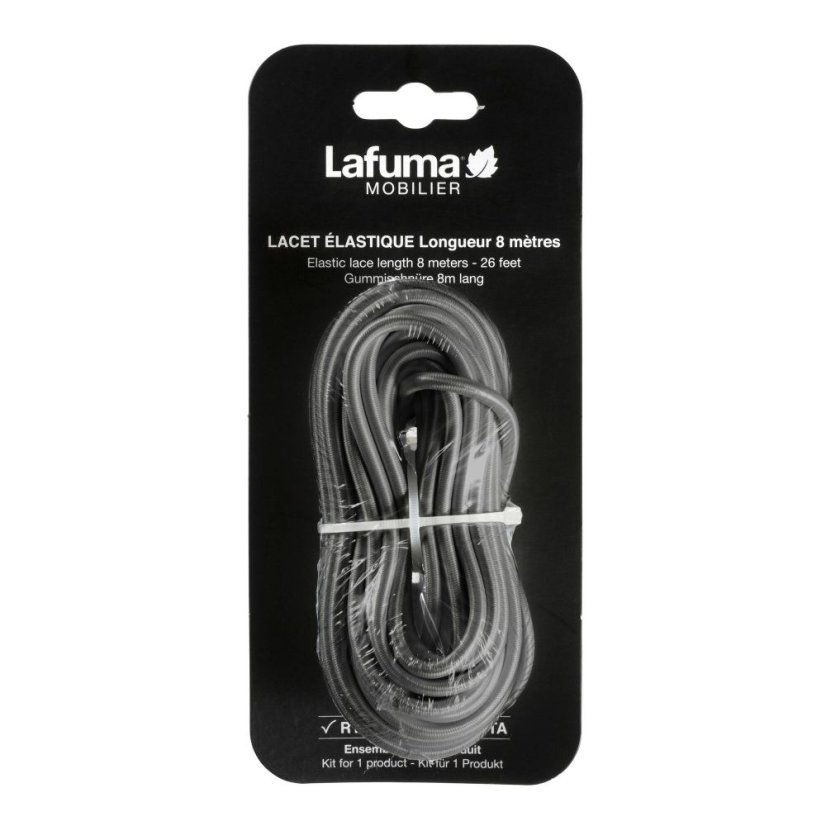 Náhradní elastická lanka 8m pro relaxační křesla a lehátko Lafuma šedé Orage
