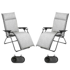 Zľavnená sada 2x relaxačné kreslo BAYANNE Tundra šedá Granit
