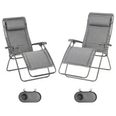 Valentýnská sada: 2 relaxační křesla Lafuma Mobilier RSXA Clip LightComfort šedá Ombre (vel. standard a XL)
