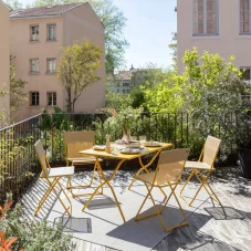 Skladacia balkónova stolička Lafuma BALCONY II žltá farba Miel – sada 2 ks