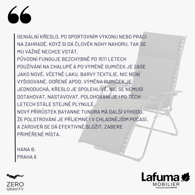 Sada křeslo EVOLUTION a příslušenství Lafuma Mobilier BeComfort šedá Ash Grey