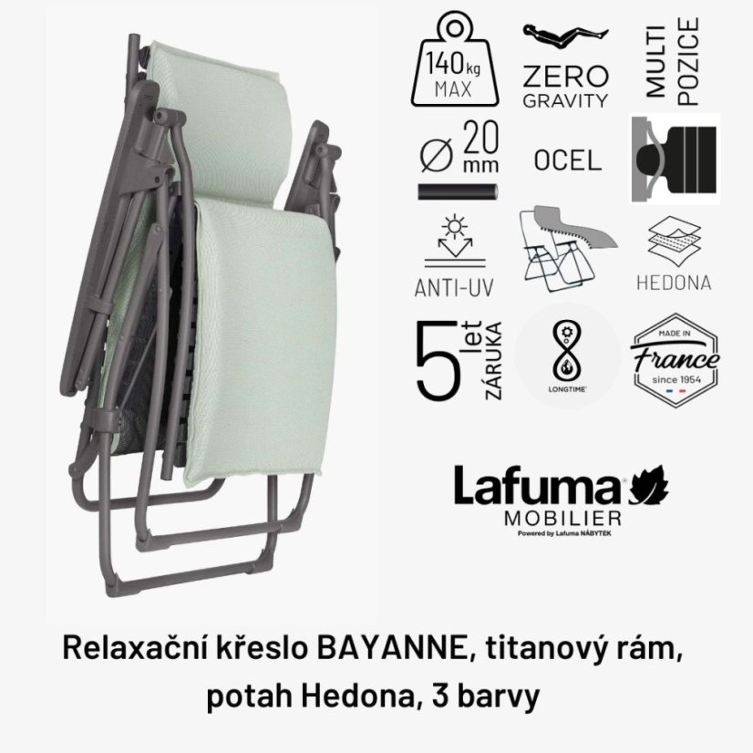 Relaxační křeslo Lafuma Mobilier BAYANNE Hedona béžová Latté