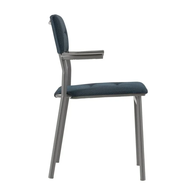 Venkovní jídelní židle Lafuma ORON - Barva potahu: Modrá Mistral, Potah: BatylineDUO, Barva rámu: Šedá Titan, Typ židle: Bez područek
