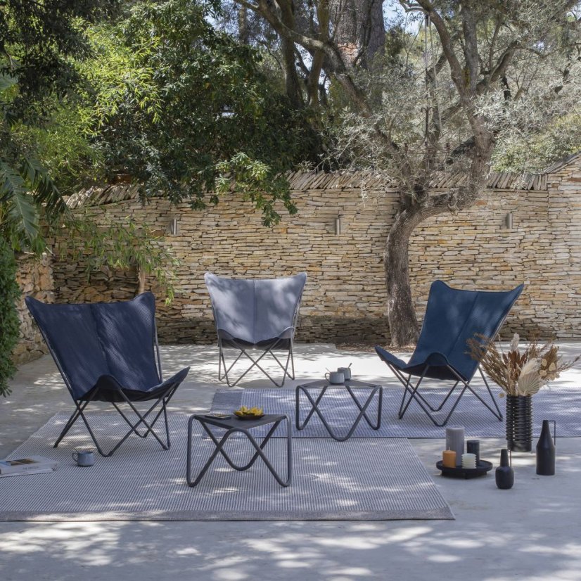 Motýlí křeslo POP UP XL BeComfort šedá Silver