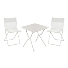 Sada BALCONY II – skládací stůl 64×70 cm + 2 ultra kompaktní židle | ColorBlock béžová Seigle