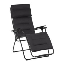 Relaxační křeslo Lafuma FUTURA, čelní pohled na potah AirComfort černá Acier.