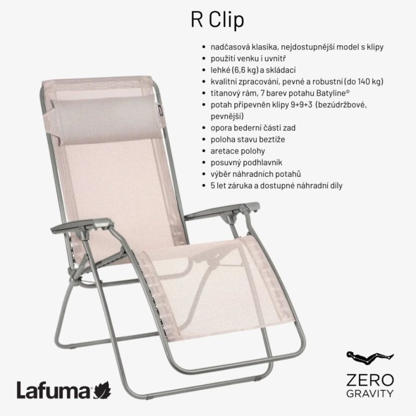 Relaxační křeslo Lafuma R Clip béžová Seigle II
