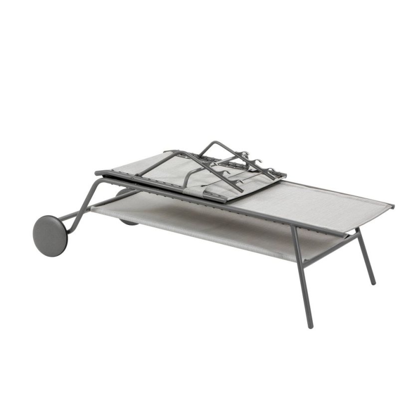 Opalovací lehátko vysoké MIAMI II HAUT BatylineDUO Šedá Galet