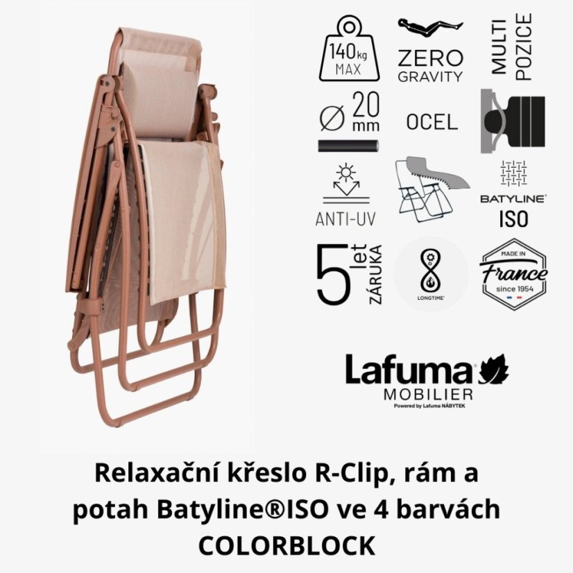 Relaxační křeslo R Clip ColorBlock béžová Seigle