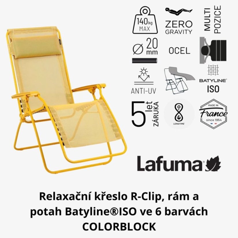 Relaxační křeslo Lafuma R Clip ColorBlock béžová Seigle