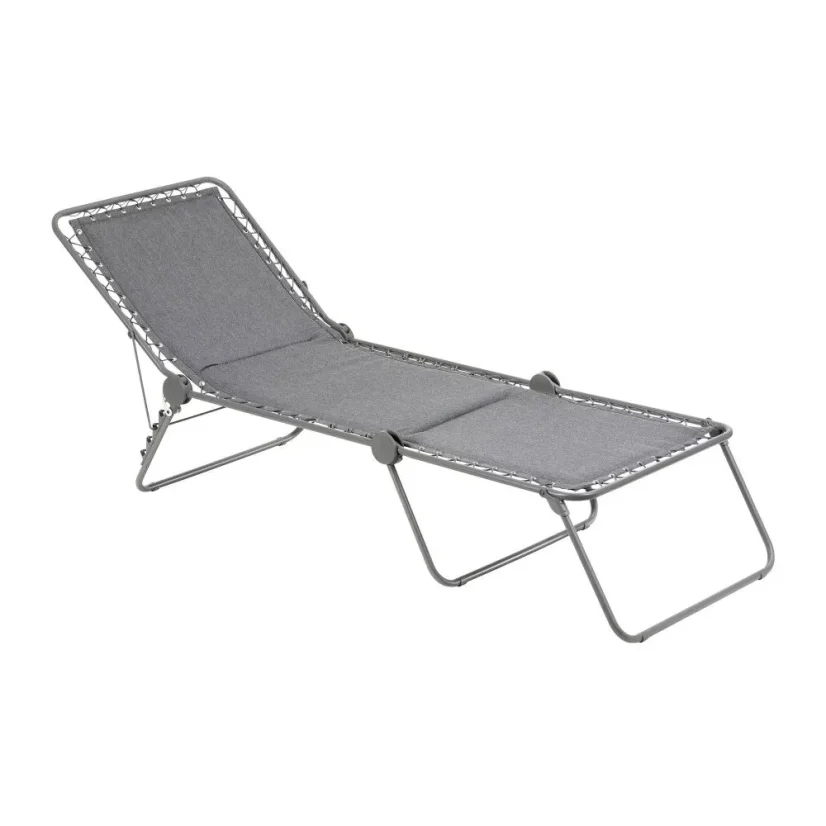 Polstrované skládací lehátko SIESTA L LightComfort šedá Ombre
