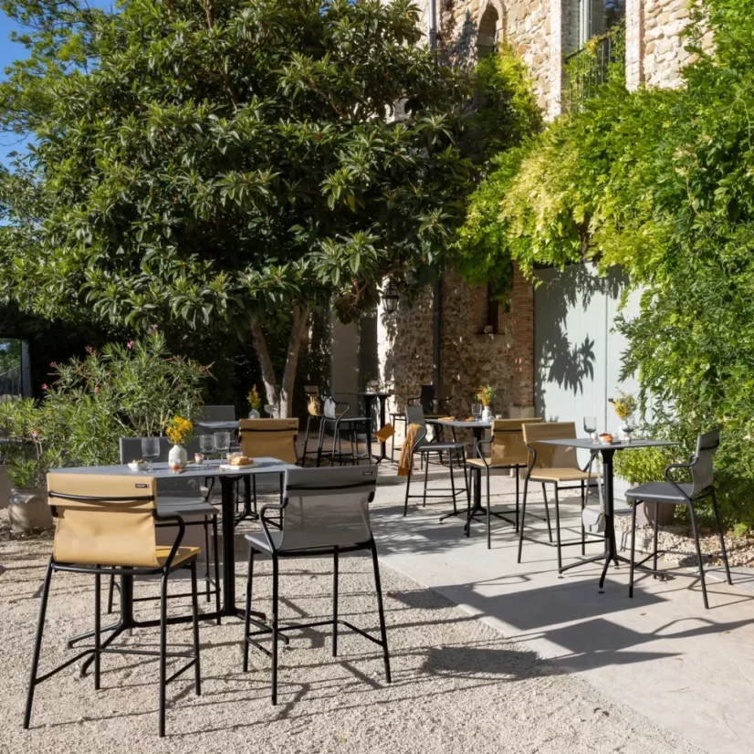 Profi venkovní židle bez područek HORIZON 8 ks černý rám BatylineDUO šedá Storm