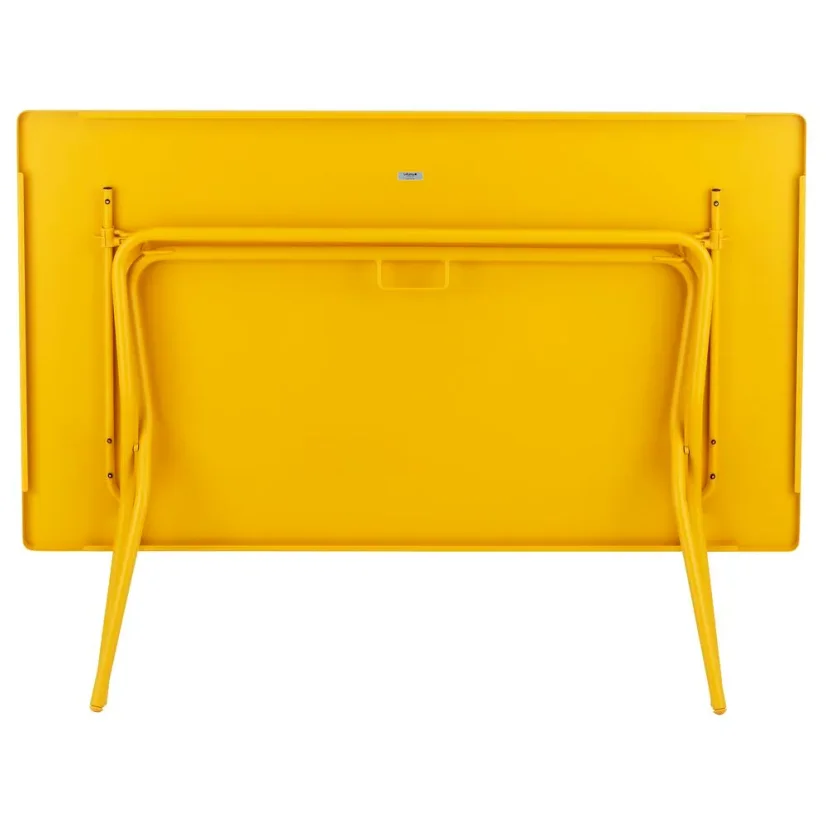 Sada BALCONY II – skládací stůl 140×80 cm + 6 ultra kompaktních židlí | ColorBlock žlutá Miel