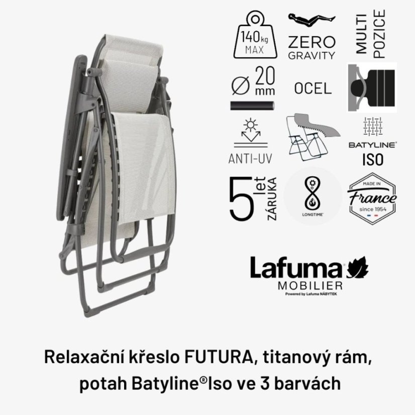Relaxační křeslo Lafuma FUTURA BatylineISO hnědá Graphite
