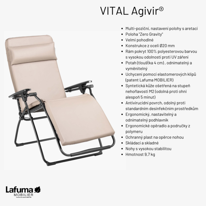 Profi zdravotní relaxační křeslo VITAL zelená Sauge