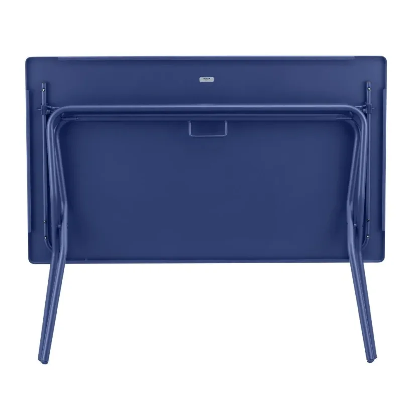 Sada BALCONY II – skládací stůl 120×70 cm + 4 ultra kompaktní židle | ColorBlock modrá Indigo
