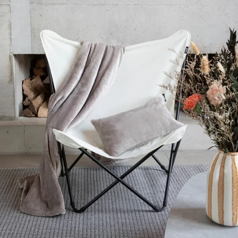 Obdélníkový dekorativní fleecový polštář Lafuma FLOCON béžová Inuit