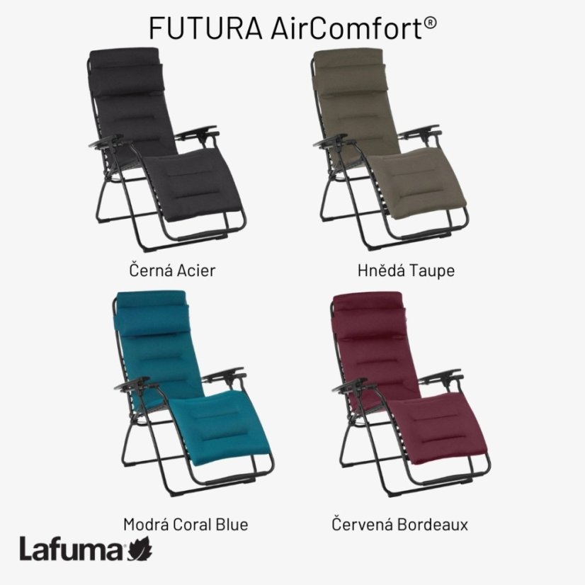 Přehled dostupných barev potahu křesla FUTURA AirComfort.