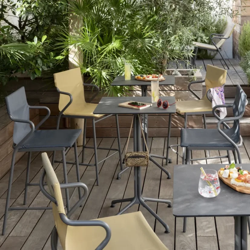 Čtvercová HPL deska 59x59 cm profi venkovní stůl Lafuma HORIZON šedá Mineral