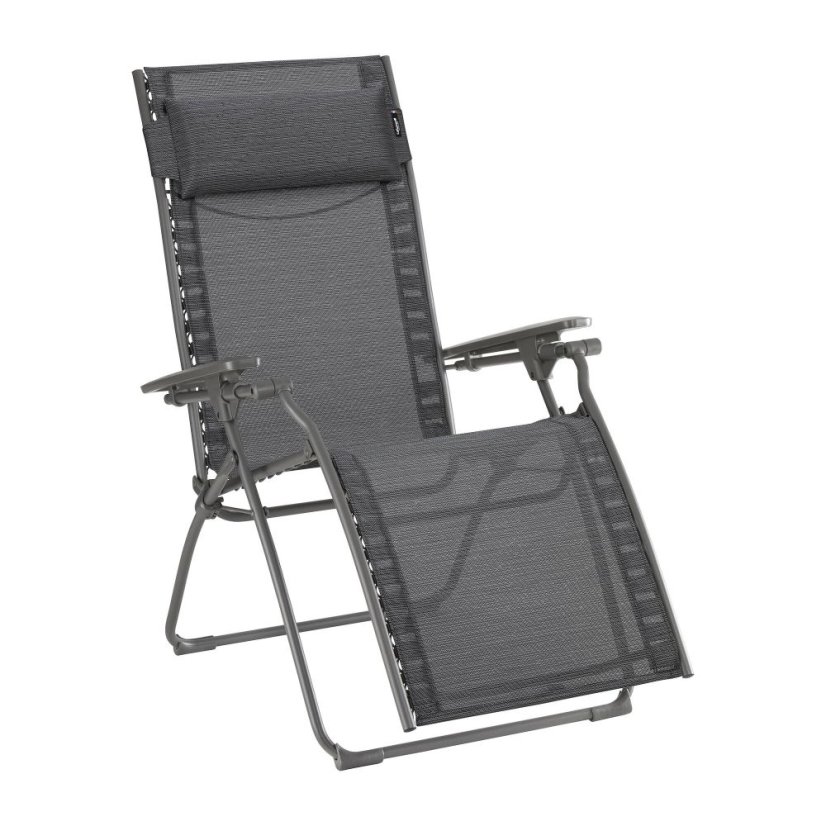 Výhodná sada 2 ks Relaxační křeslo EVOLUTION Batyline®DUO šedá Obsidian s držáky nápojů